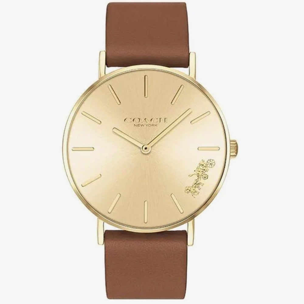 Coach Women’s Perry Watch with brown leather strap- NWT